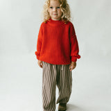 Striped Terry Pants- Brown