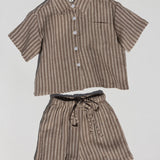 Milan Shorts- Stripe Mocha
