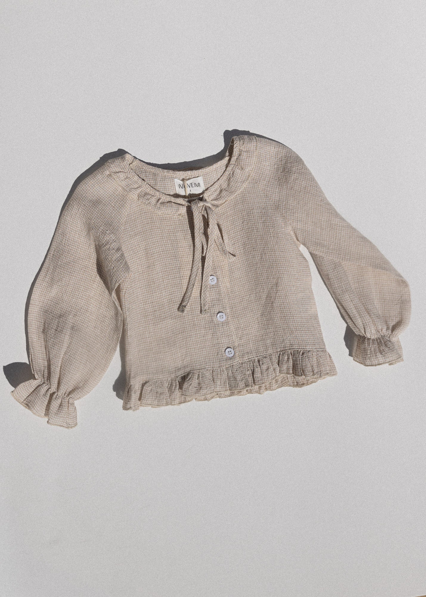 Geneva Blouse- Gingham Dune