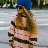 Retro Stripe Long Sleeve- Light Pink