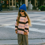 Retro Stripe Long Sleeve- Light Pink