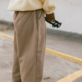 Check Pants- Flax & White