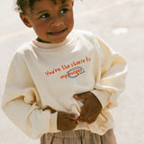 Graphic Crewneck- Burger- Butter Yellow