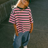 Striped Retro Tee- Pink