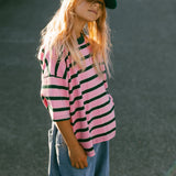 Striped Retro Tee- Pink