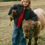 Check Barn Coat- Navy