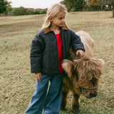 Check Barn Coat- Navy