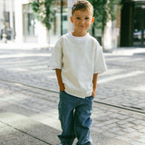 Varsity V-Neck Tee- Gray Melange