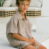 Milan Shorts- Stripe Mocha