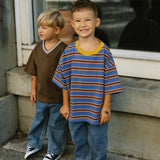 Striped Retro Tee- Blue