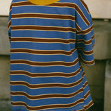 Striped Retro Tee- Blue