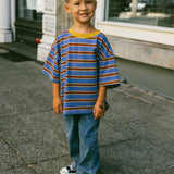Striped Retro Tee- Blue