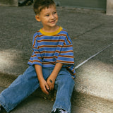 Striped Retro Tee- Blue