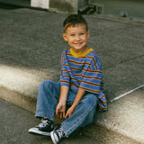 Striped Retro Tee- Blue