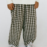 Soft Gingham Pants- Brown