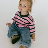 Striped Retro Tee- Pink