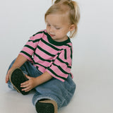 Striped Retro Tee- Pink