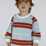 Retro Stripe Long Sleeve- Light Blue