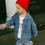 Denim Cargo Jacket- True Blue