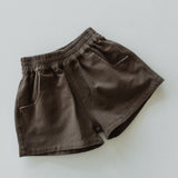 Cargo Wide Leg Shorts- Brown