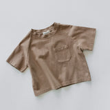 Pocket Graphic Tee- Fruit- Light Brown