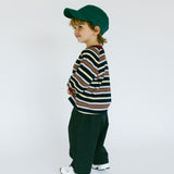 Retro Stripe Long Sleeve- Navy