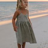 Athina Dress- Stripe Coastal Dune