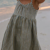 Athina Dress- Stripe Coastal Dune
