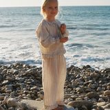 Geneva Ruffle Pants- Gingham Dune
