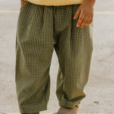 Check Pants- Light Olive & Honey