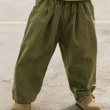 Check Pants- Light Olive & Honey