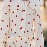 Muslin Collared Set- Strawberry