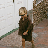 Linen Button Up Set- Brown