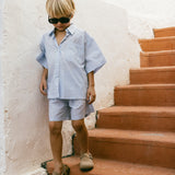 Poplin Button Up Set- Light Blue