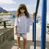 Poplin Button Up Set- Light Blue