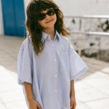 Poplin Button Up Set- Light Blue