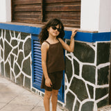 Ribbed Tank Set- Brown