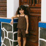 Ribbed Tank Set- Brown