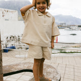 Cargo Wide Leg Shorts- Cream