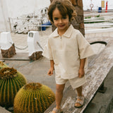 Cargo Wide Leg Shorts- Cream