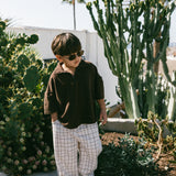 Retro Twill Pants- Taupe Grid