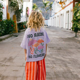 Pocket Graphic Tee- Flowers- Lavender