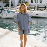 Poplin Button Up Set- Vintage Blue