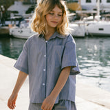 Poplin Button Up Set- Vintage Blue