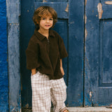 Retro Twill Pants- Taupe Grid