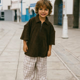 Retro Twill Pants- Taupe Grid