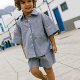 Poplin Button Up Set- Vintage Blue