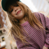 Everyday Stripe Pullover- Light Plum