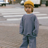 Everyday Stripe Pullover- Blue