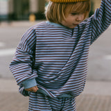 Everyday Stripe Pullover- Blue